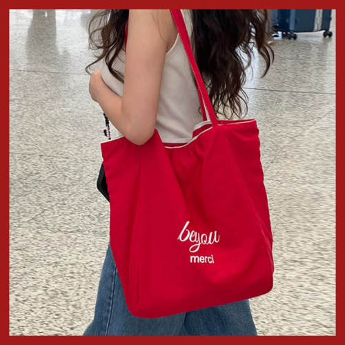 Túi tote vải canvas kẻ sọc 2 mặt (2)